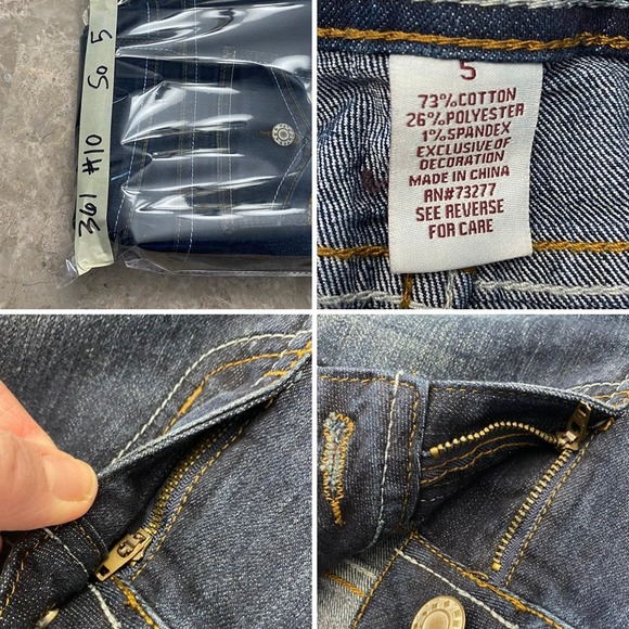 So womens bootcut jeans sz 5 mid rise flip pocket dark wash cowgirl rodeo Y2K - Picture 9 of 12